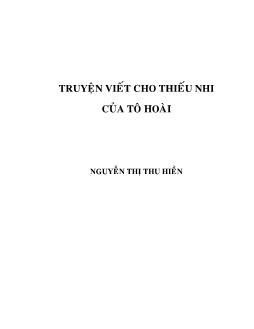 Truyện viết cho thiếu nhi của Tô Hoài