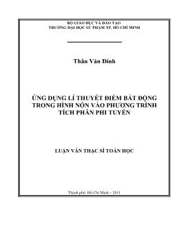 Ứng dụng của lý thuyết điểm bất động trong hình nón vào phương trình tích phân phi tuyến