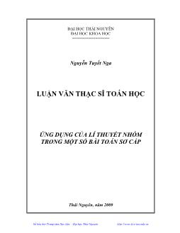 Ứng dụng của lý thuyết nhóm trong một số bài toán sơ cấp