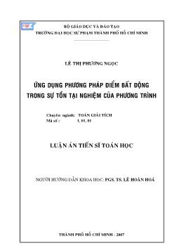 Ứng dụng phương pháp điểm bất động trong sự tồn tại nghiệm của phương trình