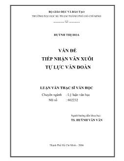 Vấn đề tiếp nhận văn xuôi tự lực văn đoàn