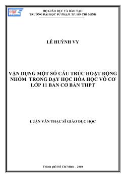 Vận dụng một số cấu trúc hoạt động nhóm trong dạy học hóa học vô cơ lớp 11 ban cơ bản THPT