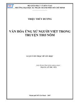 Văn hóa ứng xử người Việt trong thơ Nôm