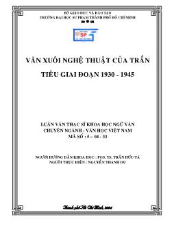Văn xuôi nghệ thuật của Trần Tiêu giai đoạn 1930 - 1945