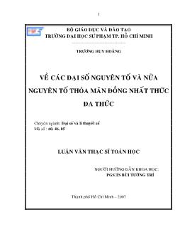 Về các đại số nguyên tốt và nửa nguyên tố thỏa mãn đồng nhất thức đa thức