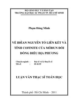 Về iđêan nguyên tố liên kết và tính Cofinite của môđun đối đồng điều địa phương