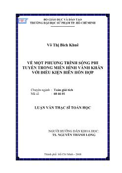 Về một phương trình sóng phi tuyến trong miền hình vành khăn với điều kiện biên hỗn hợp