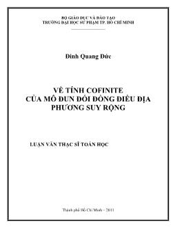 Về tính Cofinite của mô đun đối đồng điều địa phương suy rộng