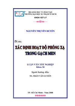 Xác định hoạt động phóng xạ trong gạch men