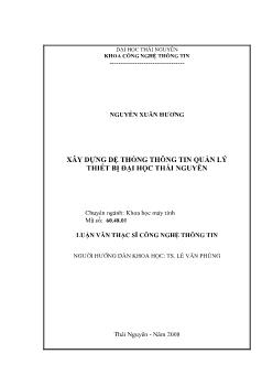 Xây dựng hệ thống thông tin quản lý thiết bị Đại học Thái Nguyên