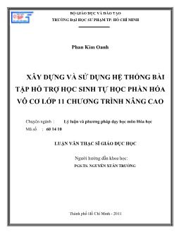 Xây dựng và sử dụng hệ thống bài tập hỗ trợ học sinh tự học phần hóa vô cơ lớp 11 chương trình nâng cao