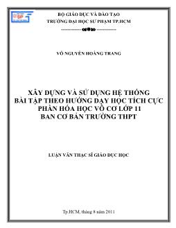 Xây dựng và sử dụng hệ thống bài tập theo hướng dạy học tích cực phần hóa học vô cơ lớp 11 ban cơ bản trường THPT