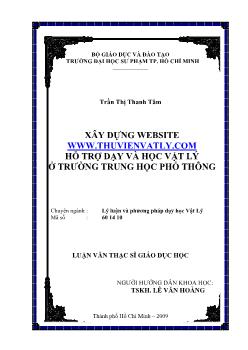 Xây dựng website Thuvienvatly.com hỗ trợ dạy và học vật lý ở trường phổ thông