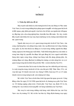 Xuất khẩu hàng dệt may Việt Nam vào thị trường EU giai đoạn hiện nay