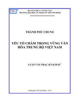 Yếu tố Chăm trong vùng văn hóa trung bộ Việt Nam